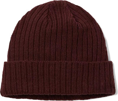 Watch Cap Beanie Unisex Beanie mit Rippstrick in Burgundisch Farbe