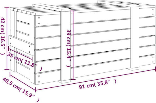 vidaXL Διακοσμητικό Μπαούλο Ξύλινο Καφέ Μελί 91x40.5x42εκ.