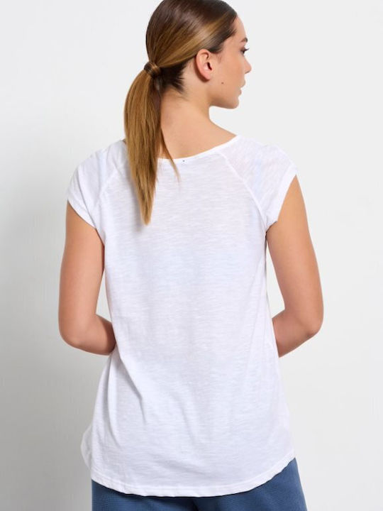BodyTalk 1231-901228 Γυναικείο Αθλητικό T-shirt Λευκό