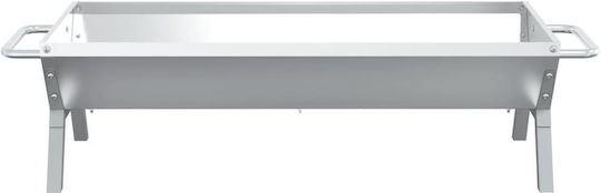 vidaXL Rostfreier Stahl Holzkohlegrill 118cmx42cm