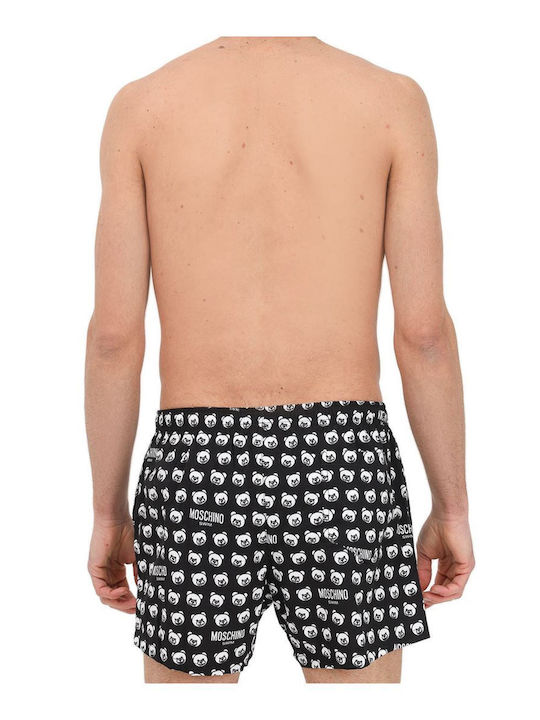 Moschino Teddy Bear Herren Badebekleidung Shorts Schwarz mit Mustern