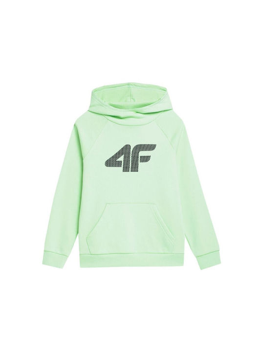 4F Kinder Sweatshirt mit Kapuze und Taschen Grün