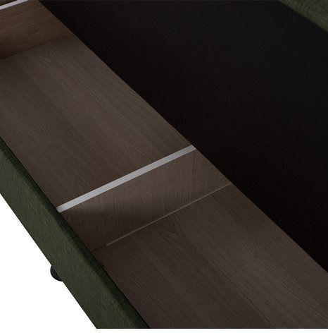 Andri Canapea Cu Trei Locuri Pat Cu Spațiu De Depozitare Verde Cipriotic 180x72x77cm