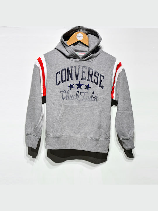 Converse Kids Sweatshirt with Hood and Pocket Gray All Star Chuck