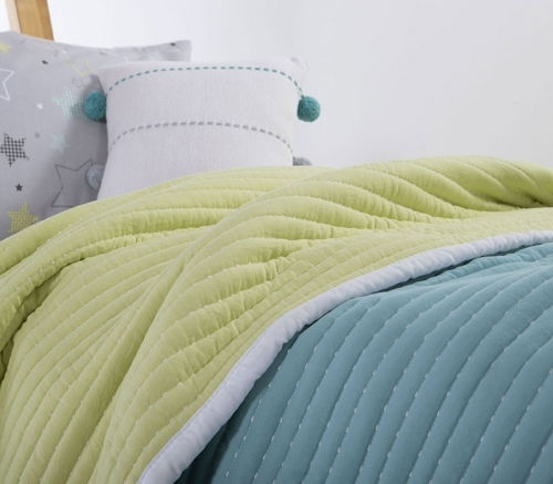 Nef-Nef Homeware Kids Quilt Single 032695 Aqua/Lime 160x220cm