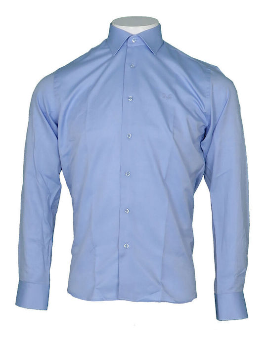 19V69 Men's Shirt Long Sleeve Light Blue