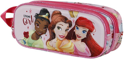 Karactermania Disney Princess Pencil Case with 2 Compartments Pink