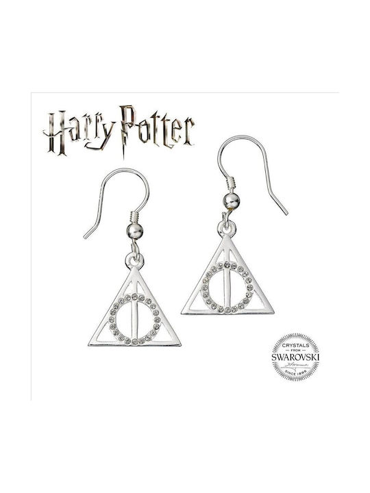 Deathly Hallows Sterling Silver Earrings With Swarovski Crystals - EHPSE002