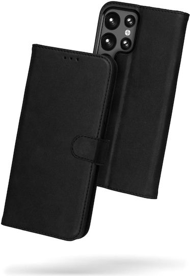 Rosso Deluxe Wallet Δερμάτινο Μαύρο (Galaxy S23 Ultra)