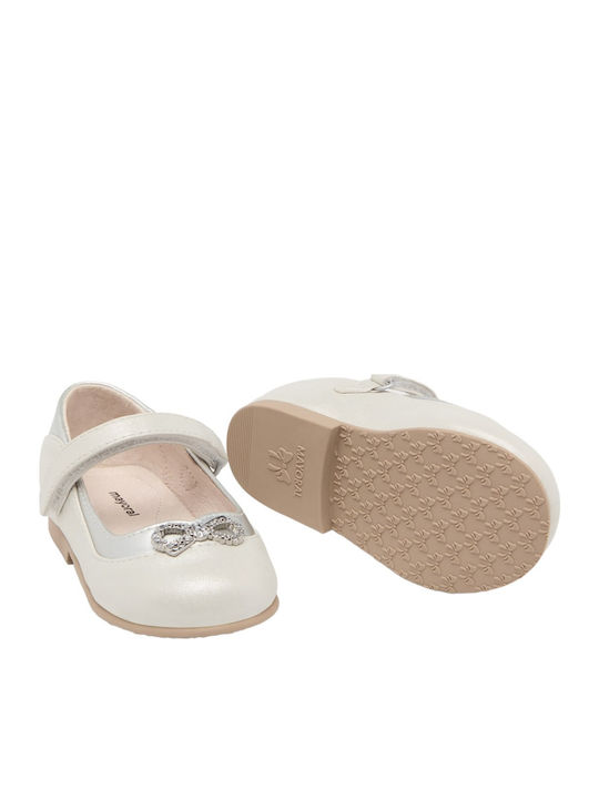Kids Ballerinas with Hoop & Loop Closure Silver