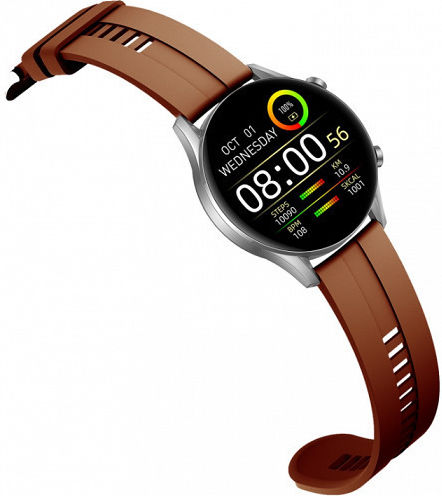 Oromed Fit8 Pro 46mm Αδιάβροχο Smartwatch με Παλμογράφο (Καφέ)