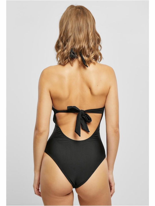 One Piece Swimsuit with Removable Padding Black