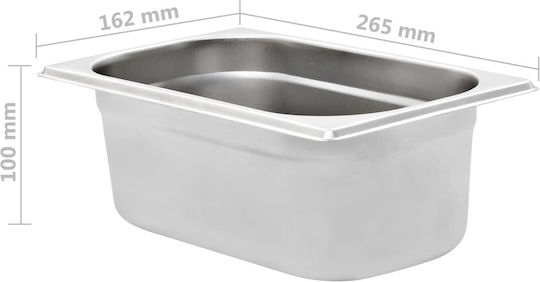 vidaXL Σκεύος Gastronorm Ανοξείδωτο GN1/4 με Βάθος 100mm 8τμχ