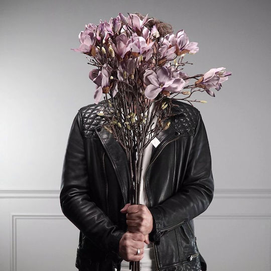 Artificial Decorative Magnolia Branch Purple Supergreens