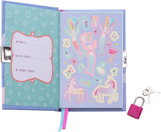 Floss & Rock Fantasy Carnet Cu dungi cu Lacăt Multicolor