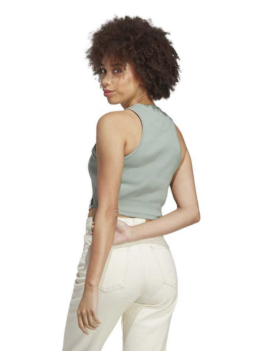 Adidas Damen Sportliches Crop Top Ärmellos Grün