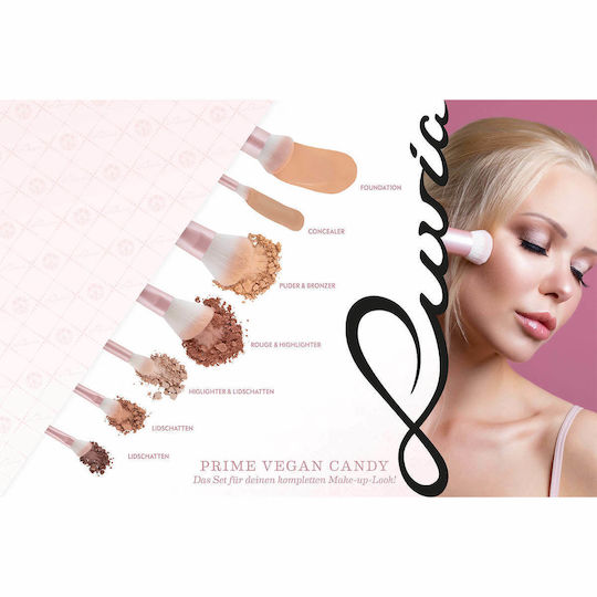 Luvia Set mit Make-up-Pinseln aus synthetischem Haar Prime Vegan Candy 7Stück