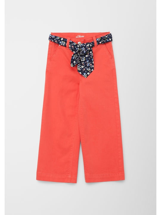 S.Oliver Kids Fabric Wide Leg Trousers Orange