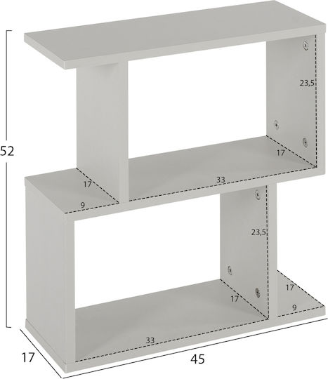 Rectangular Side Table Amabella Wooden White L45xW17xH52cm.