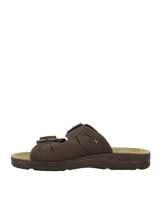 Leder Herrensandalen in Braun Farbe