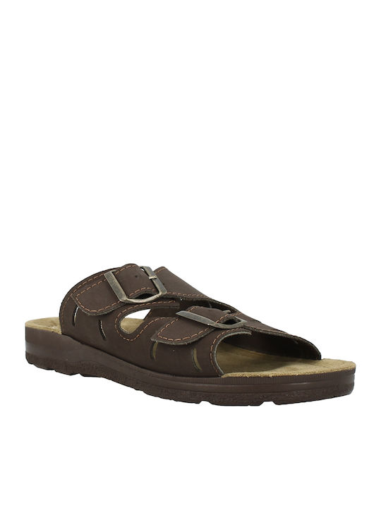 Leder Herrensandalen in Braun Farbe