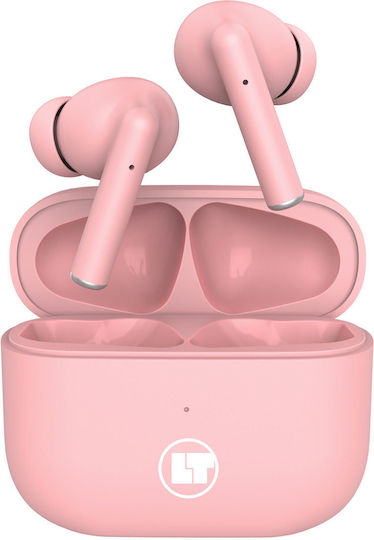 Lamtech LAM112839 In ear Bluetooth хендсфри Слушалки с Кутийка за Зареждане Розов