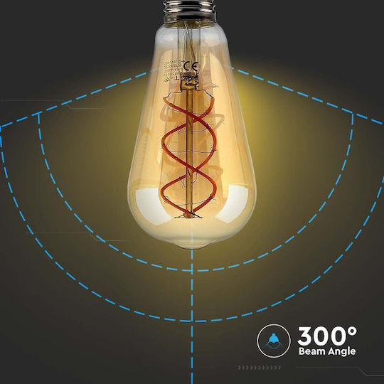 V-TAC LED Bulb 5W 143mm for Socket E27 and Shape ST64 Warm White 300lm