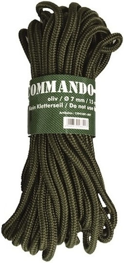 Mil-Tec Rope with Diameter 7mm and Length 15m Rope 7mm 15m Olive