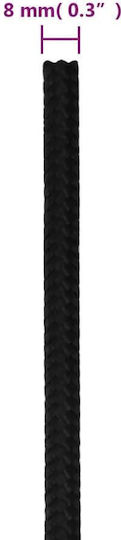 vidaXL Rope Diameter 8mm with Length 100m Black Work Rope Black 8mm 100m Polyester