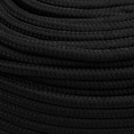 vidaXL Rope Diameter 8mm with Length 100m Black Work Rope Black 8mm 100m Polyester