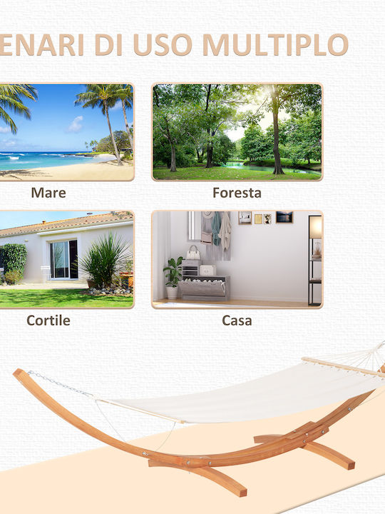 Outsunny Single Hammock with Stand White 392x120cm