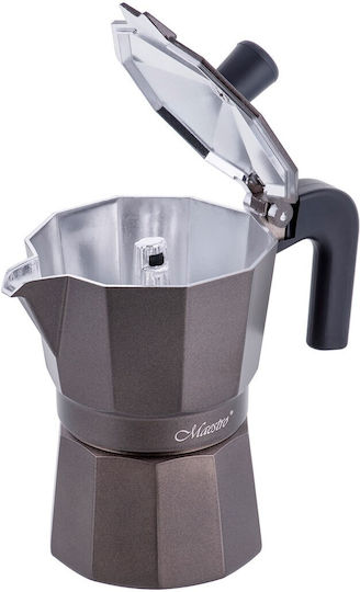 Maestro Stovetop Espresso Pot 3 Cups Brown