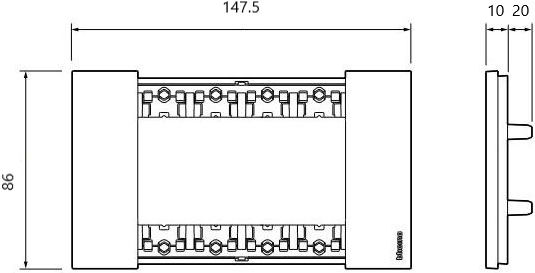 Legrand Living Now Switch Frame Horizontal Installation 4 Elements in White Color KA4804KW
