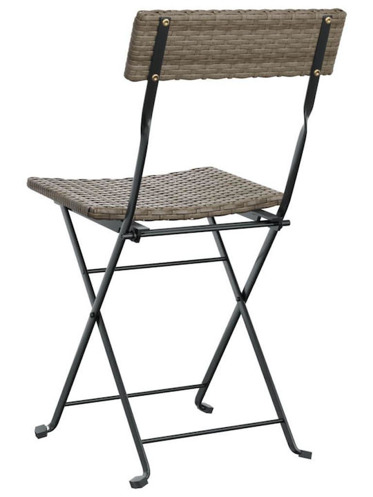 Outdoor Chair Rattan Grey 2pcs 40x45x79cm