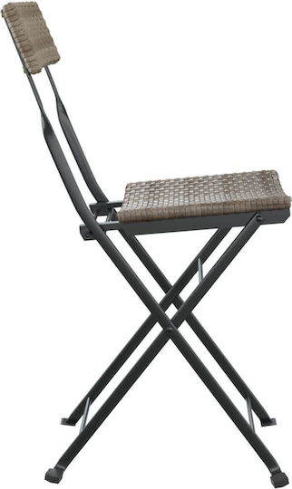 Outdoor-Stuhl Rattan Grey 2Stück 40x45x79εκ.