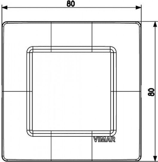 Vimar Plana Switch Frame 1 Position Vertical Installation 2 Elements in Yellow Color 14642.43