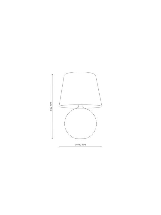 TK Lighting Santana Glass Table Lamp for Socket E27 with White Shade and Base