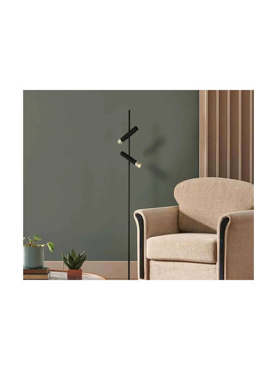 Zambelis Lights LED Floor Lamp H151xW23cm. with Warm White Light 560lm Black