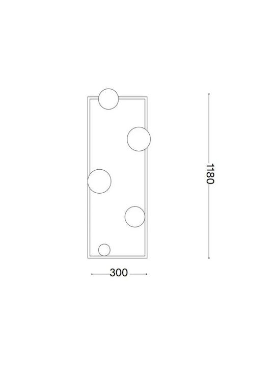 Ideal Lux Angolo Floor Lamp H118xW30cm. with Socket for Bulb G9 Black