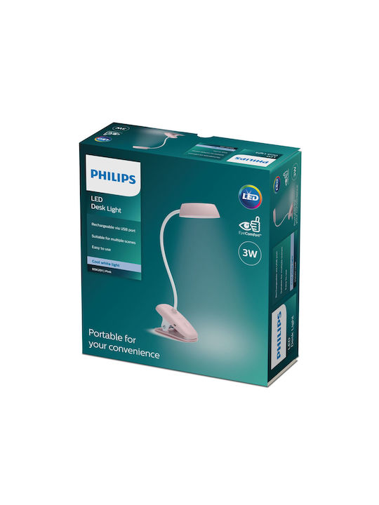 Philips Презареждаема LED Настолна Лампа За Бюро с Гъвкаво Рамо Philips Презареждаема LED Настолна Лампа За Бюро с Гъвкаво Рамо