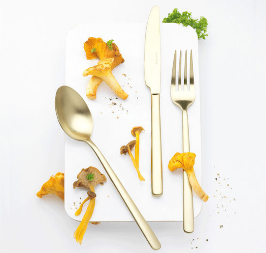 Eternum 16-Piece Stainless Steel 18/10 Gold Cutlery Set Belgium Nardo