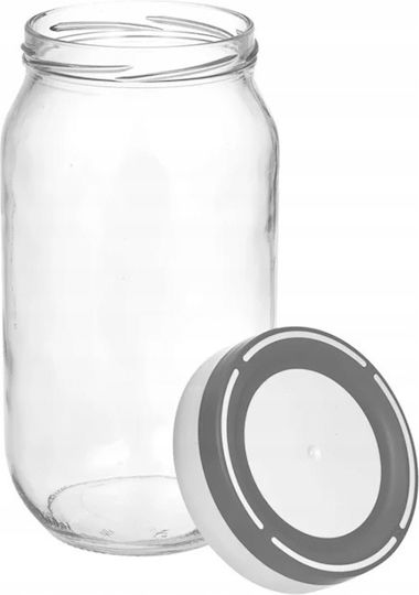 Excellent Houseware Vază Utilizare Generală Cu Capac Ermetic Sticlă Transparentă 1000ml
