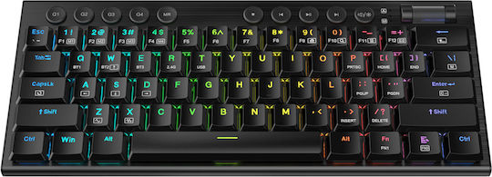 Redragon Noctis K632 Pro Ασύρματο Gaming Μηχανικό Πληκτρολόγιο 60% με Custom Red διακόπτες και RGB φωτισμό (Αγγλικό US) Κόκκινο
