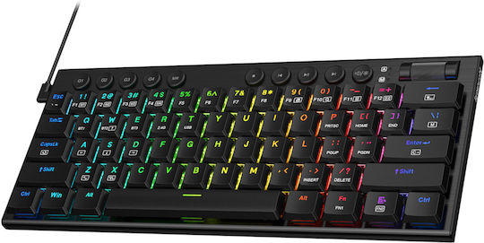 Redragon Noctis K632 Pro Ασύρματο Gaming Μηχανικό Πληκτρολόγιο 60% με Custom Red διακόπτες και RGB φωτισμό (Αγγλικό US) Κόκκινο