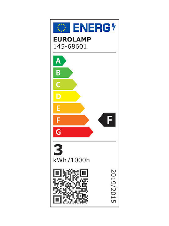 Eurolamp Round Metallic Recessed Spot with Integrated LED and Natural White Light 3W White 8.5x8.5cm.