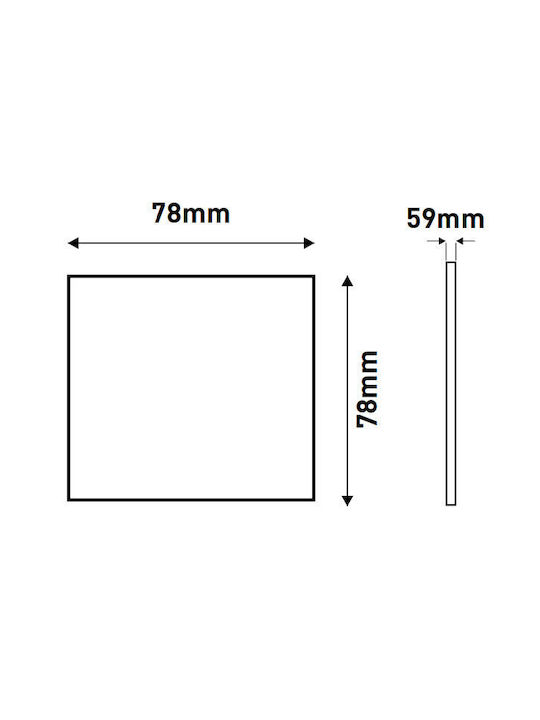 Eurolamp Square Metallic Recessed Spot with Socket G5.3 PAR16 Copper 7.8x7.8cm. 5pcs