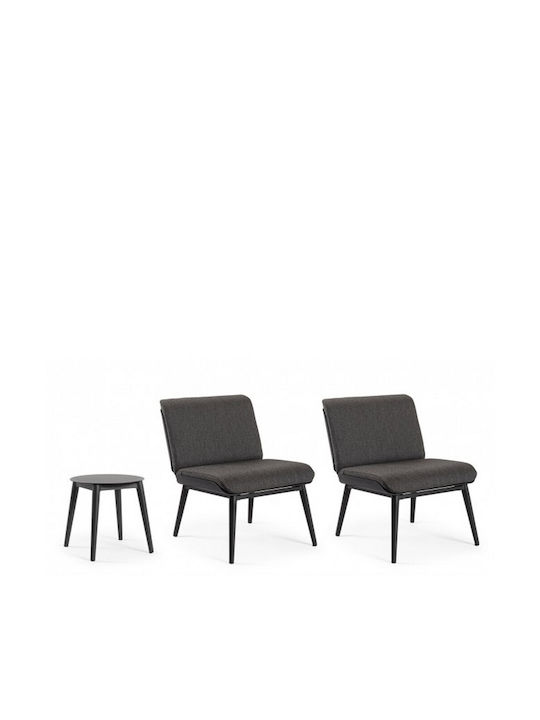 Set Wohnzimmer-Set für den Außenbereich Charcoal mit Kissen Isabela 3Stück