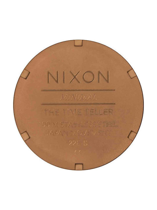 Herrenuhr 37mm Batterie mit Braun Rostfreier Stahlarmband