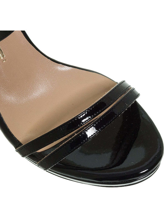 Sandals from Patent Leather Black