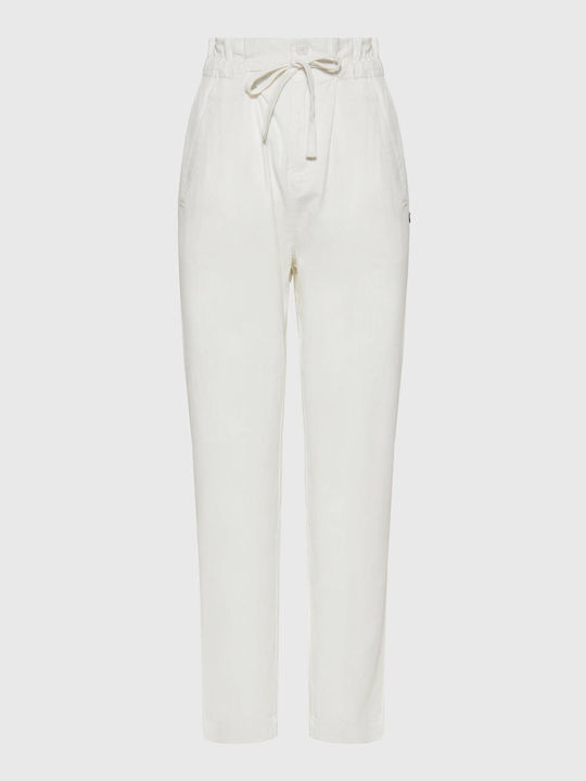 Funky Buddha Women's Fabric Trousers Optic White
